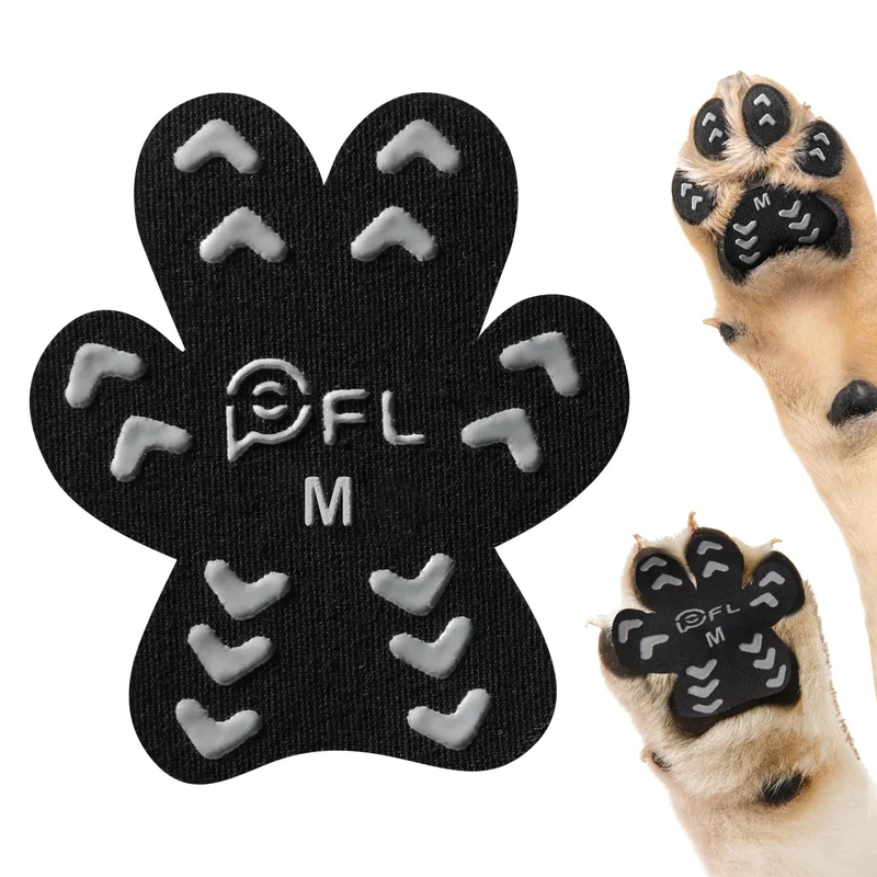 Tampons-pattes antidérapants PICK FOR LIFE pour chiens âgés – Traction sur sols lisses, 12 ensembles (48 pièces), Taille M (11–20 lb)