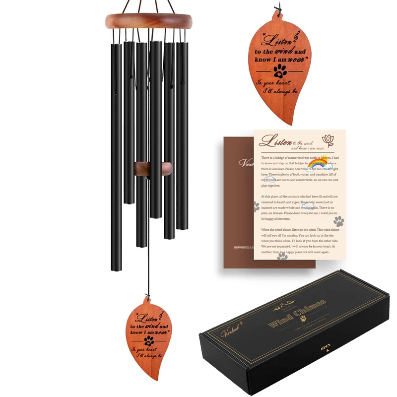 Carillon mémorial VENBEEL pour chien – Cadeau de deuil 28 pouces