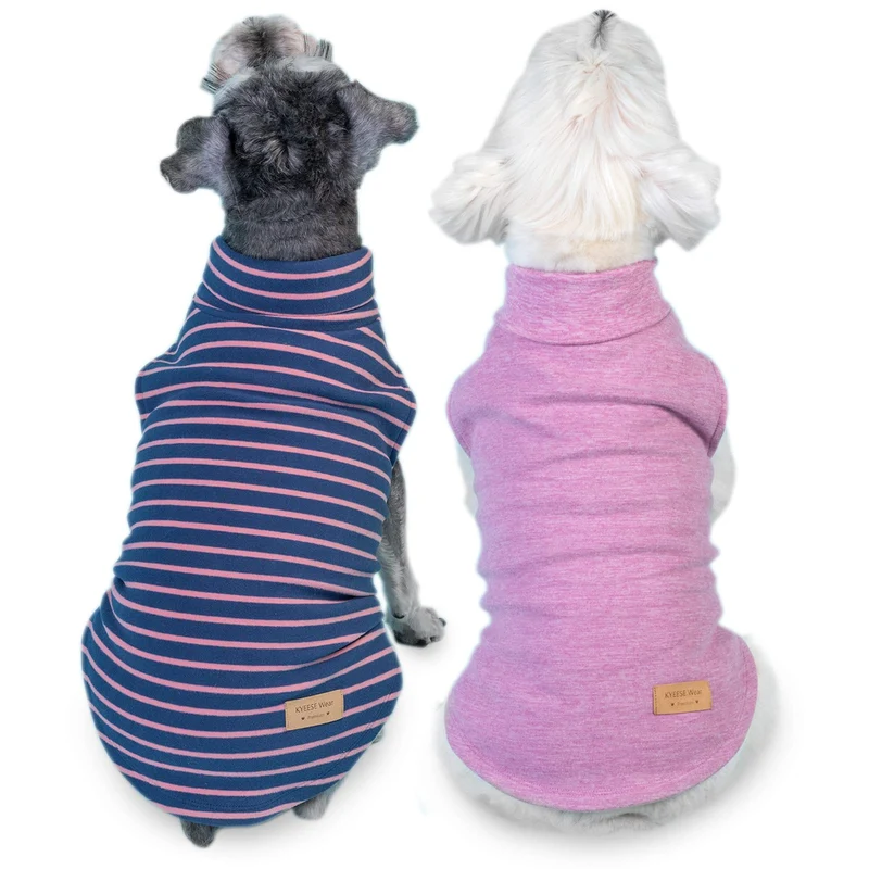 KYEESE 2 Pièces Gilets Chien Doux et Chauds – Pull Col Roulé Sans Manches pour Petits Chiens