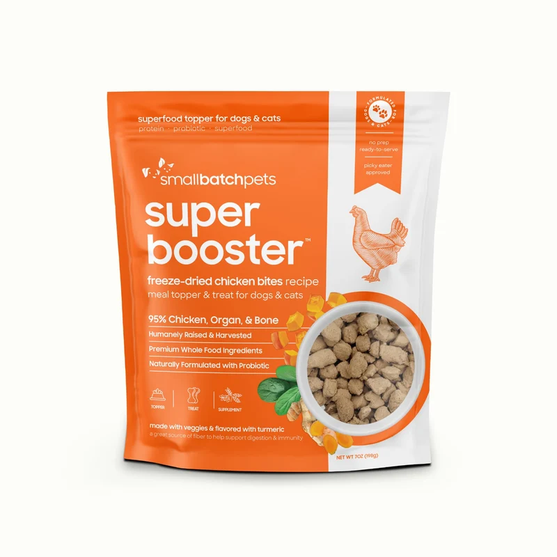 smallbatch Friandises Déshydratées au Poulet – Garniture Nutritionnelle pour Chiens et Chats, Probiotiques, Ingrédients Biologiques, Protéines Élevées, Sans Céréales, Fabriqué aux États-Unis, Poids net: environ 198 g