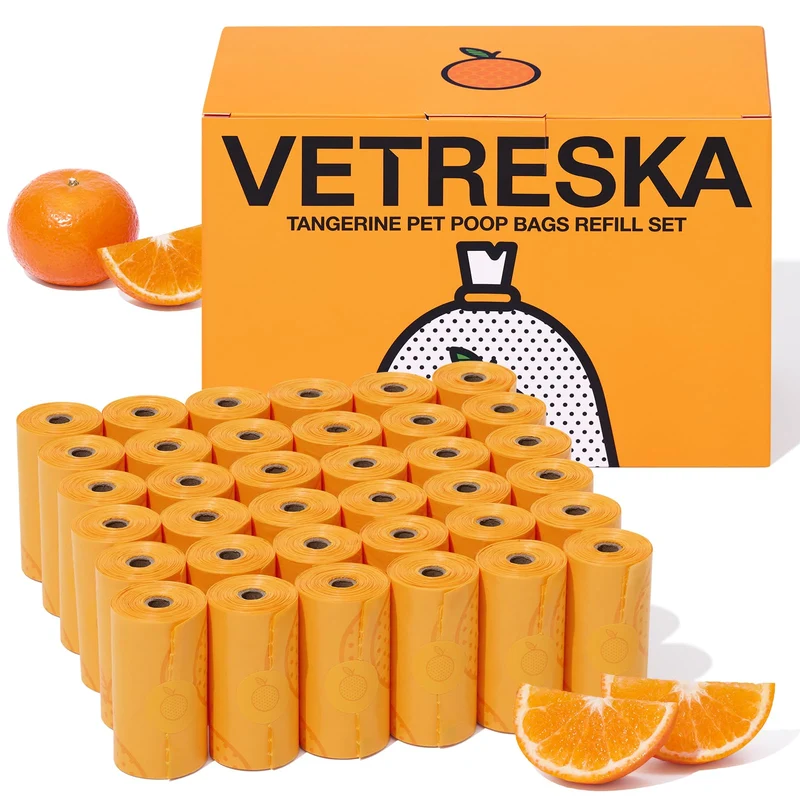 Vetreska Sacs Poubelle Citron – Étanches, Extra Forts et Grand Format (540 sacs / 36 rouleaux)