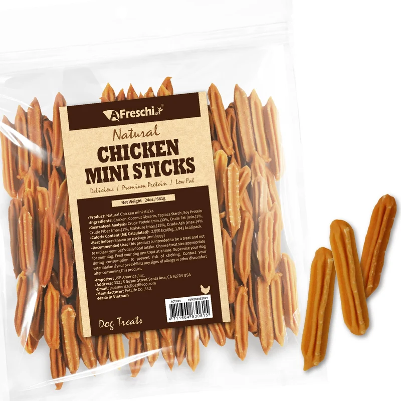Friandises pour chien au poulet A Freschi srl – naturelle, digestible, sans céréales – sticks mini, entraînement et récompense, 680 g