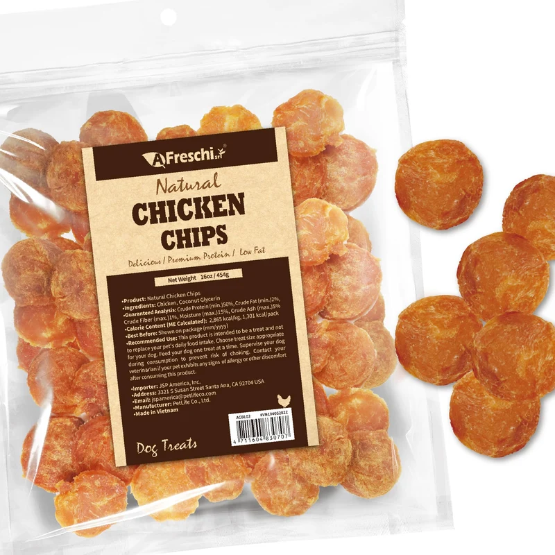 A Freschi srl Friandises pour chien — Jerky de poulet naturel, haute protéine, sans céréales, 450 g