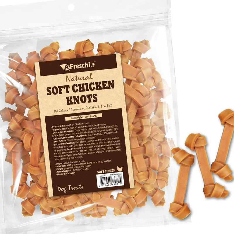 Friandises molles au poulet pour chiens – A Freschi srl, protéines élevées, sans céréales, digestibles, paquet de 450 g