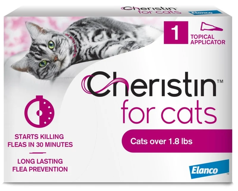 Cheristin – Traitement Topique Antipuces pour Chats (>0,8 kg) | Action rapide | 1 dose