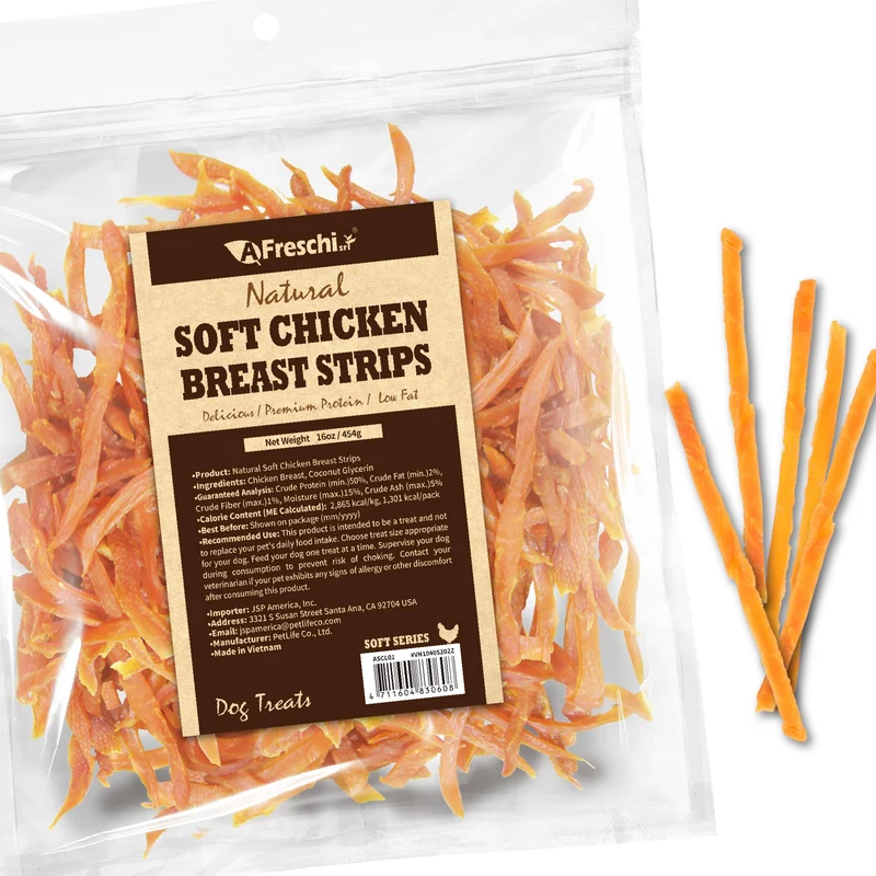 Friandises moelleuses au poulet A Freschi srl – naturelle, riche en protéines, sans céréales, bouchées de poitrine de poulet, 16 oz