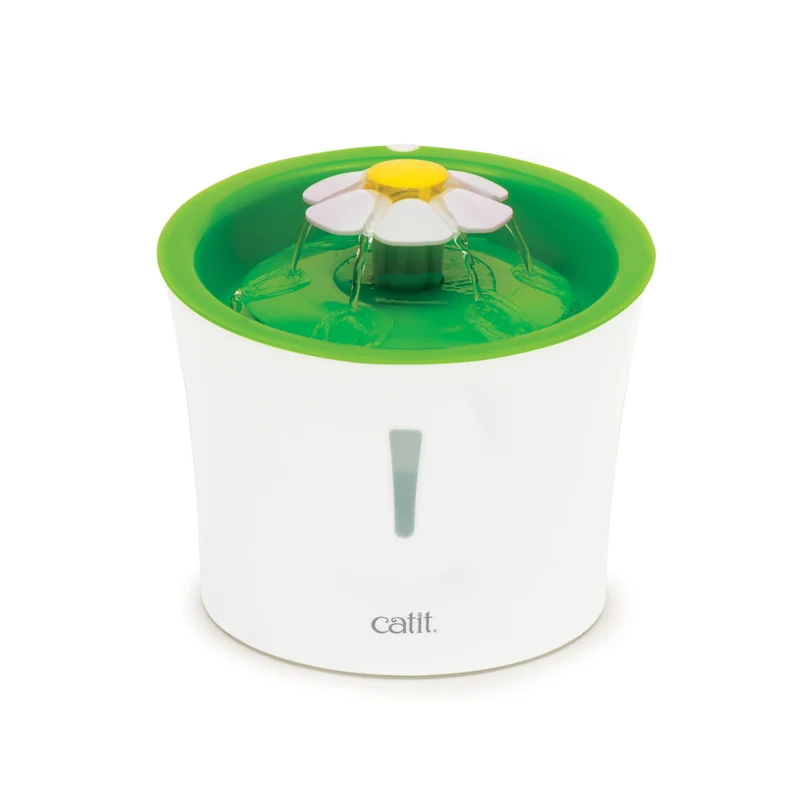 Catit Flower Fountain - Fontaine pour chat avec filtre Triple Action, 3 L, Verte