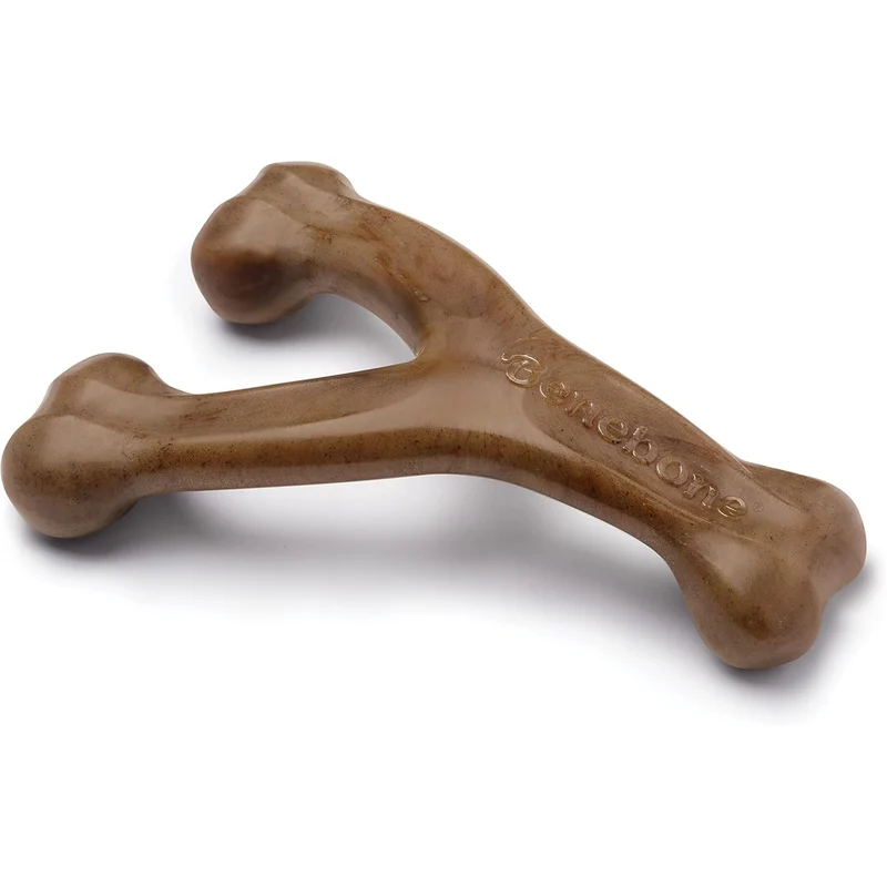 Benebone Wishbone – Jouet à mâcher durable pour chiens agressifs, bacon réel, fabriqué aux États‑Unis | Grand modèle