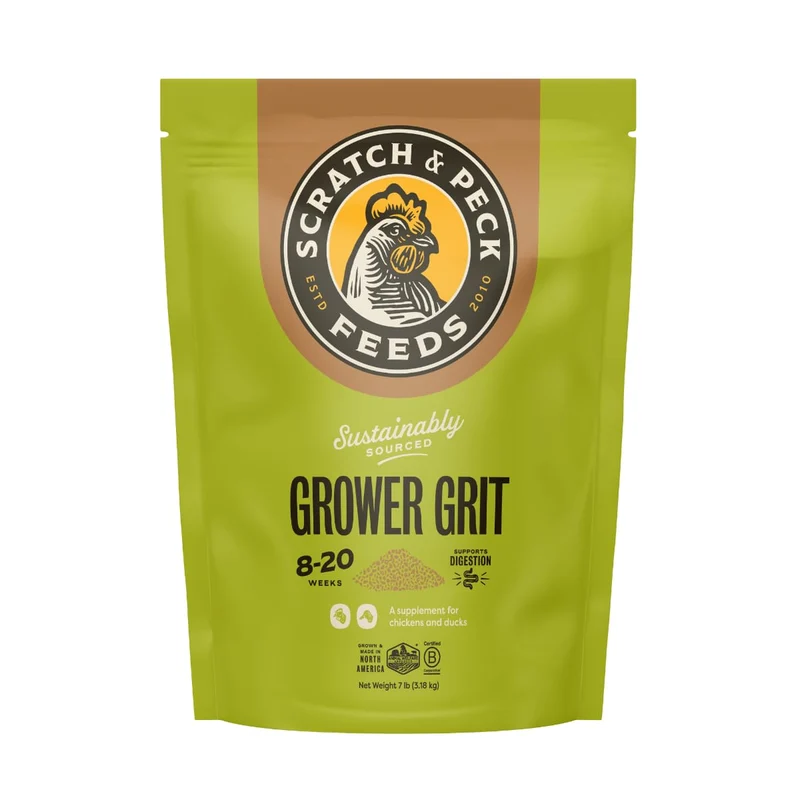 Scratch and Peck Grower Grit — Supplément Gésier et Digestion pour Poules et Canards, 7 lb, Durable et Issu de Sources Durables