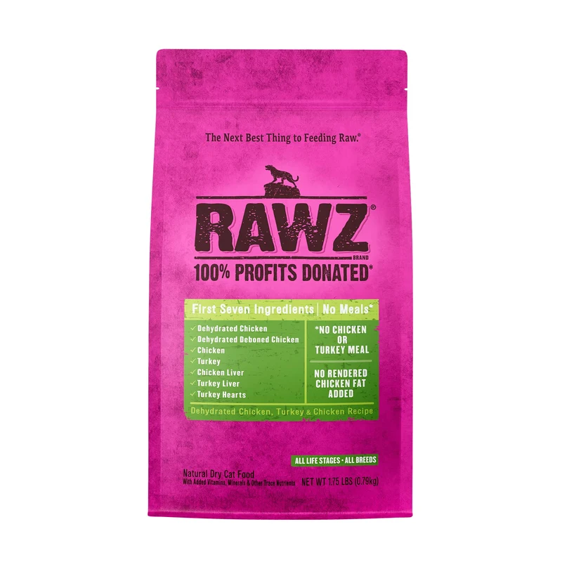 Rawzreg – Nourriture sèche pour chat, recette poulet et dinde déshydratés (1,75 lb)