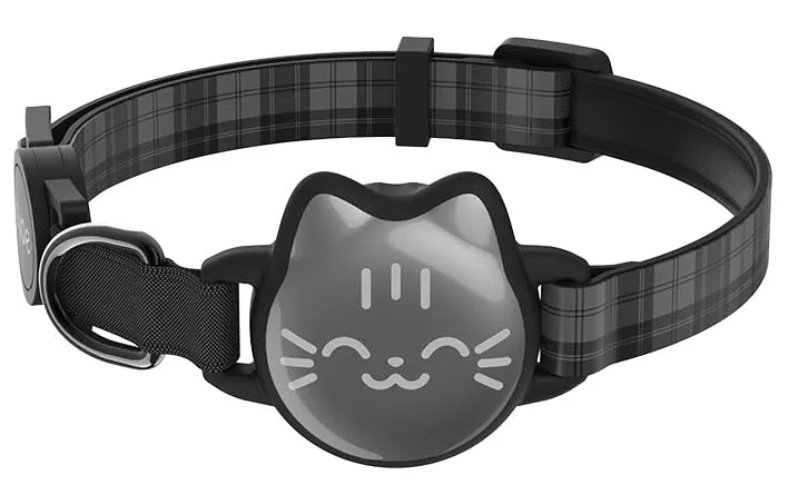Typecase Collier Chat Airtag Étanche et Breakaway — Motif Poisson Réfléchissant et Lumineux