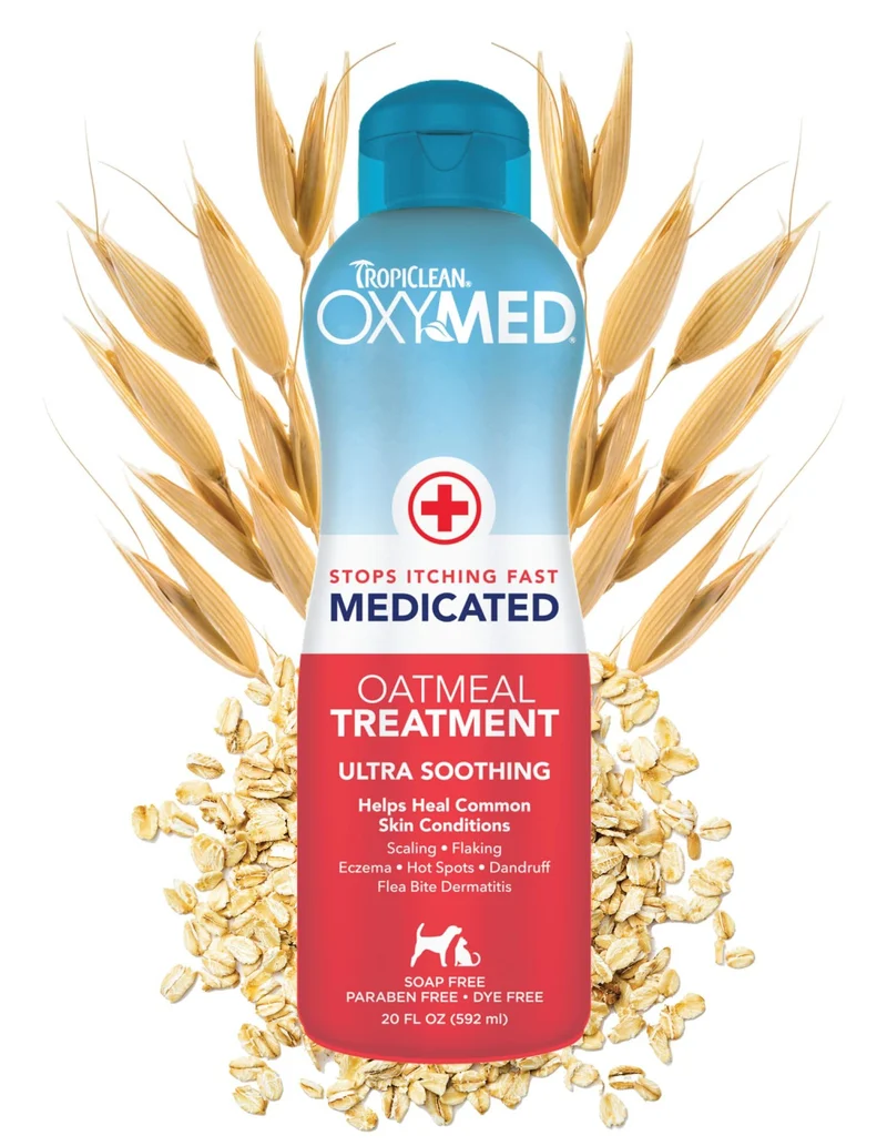 TropiClean Oxymed – Conditionneur Médicamenteux Pour Chiens et Chats | Soulagement Démangeaisons & Pelage Doux | 20 oz