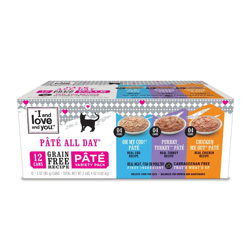 I AND LOVE AND YOU – Variété de nourriture pour chat en conserve, 12 x 3 oz