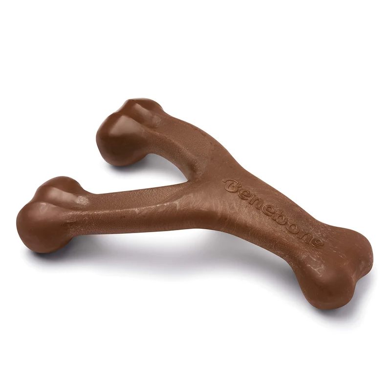 Benebone Wishbone – Jouet à mâcher durable pour chiens agressifs, goût arachide réelle, fabriqué aux États‑Unis, taille grande