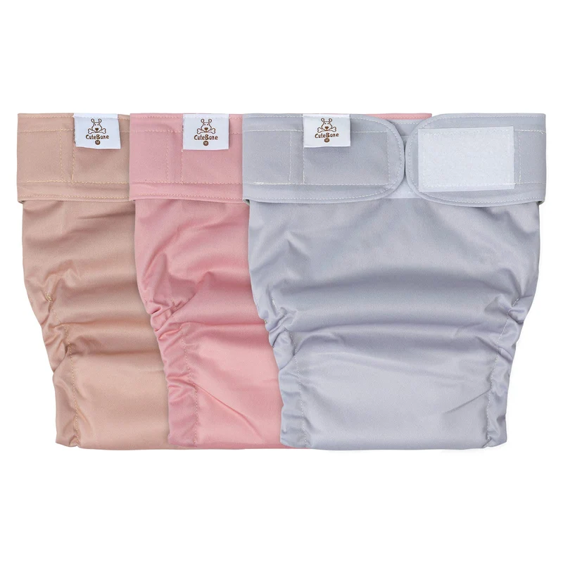 CuteBone Couches Lavables pour Chien Femelle sans Queue – Lot de 3 Pantalons d’Entraînement Réutilisables