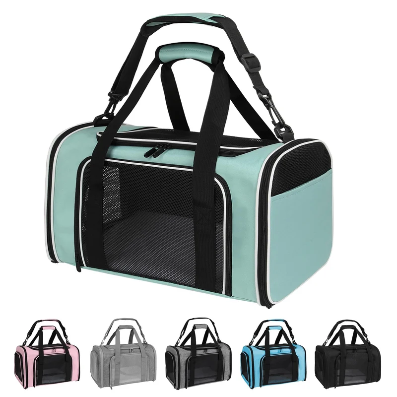 Yipincover Sac de transport souple pour chats et chiens – Transport sûr et pliable vert (Moyen, jusqu'à 15 lb)