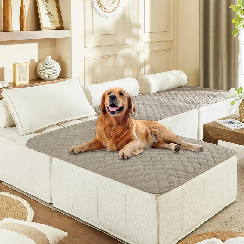 Gogobunny Couverture chien imperméable double-face 40x50 po – Protège meubles (pierre sombre/pierre claire)