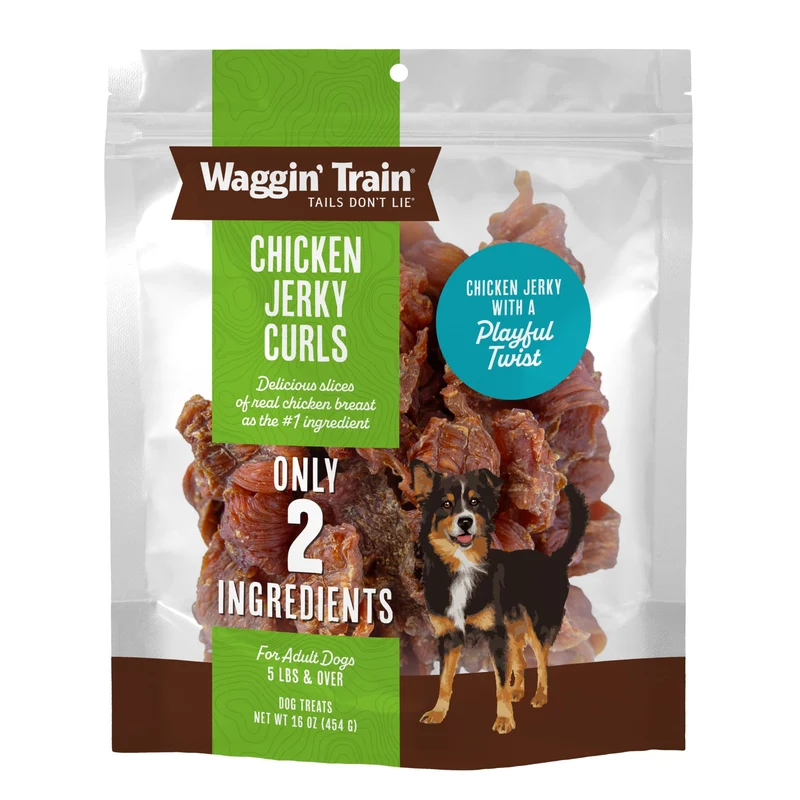 Waggin' Train : Jerky au poulet – 2 ingrédients, sachet de 454 g, riche en protéines pour chiens