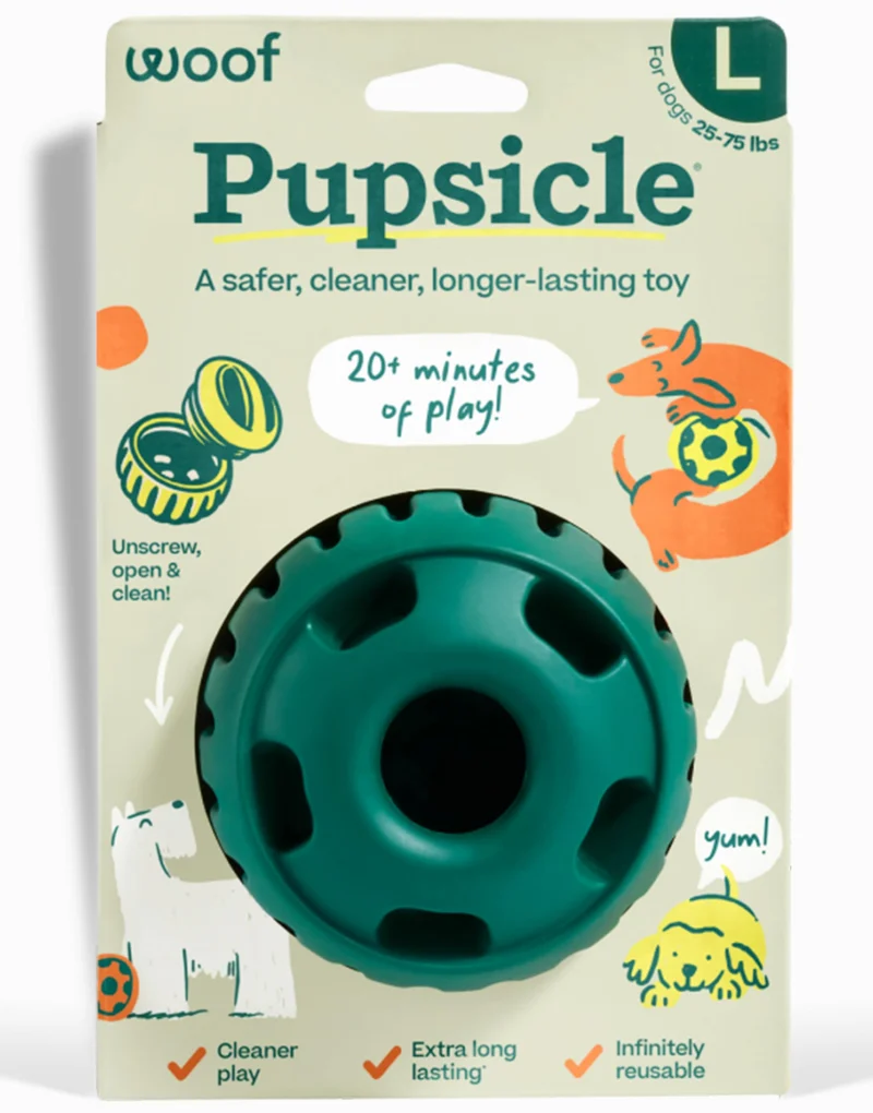 WOOF Pupsicle – Jouet balle interactive longue durée pour chiens moyens et grands (11–34 kg)