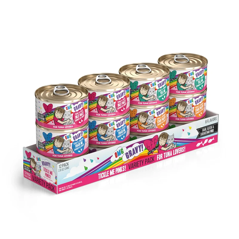 Weruva B.F.F. OMG – Meilleur Ami Félin Oh My Gravy!, Pack Tickle Me Pinks (12 boîtes de 2,8 oz)