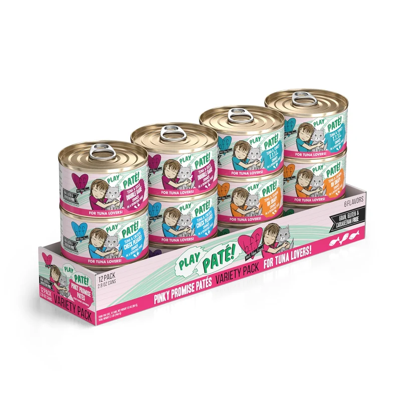 Weruva B.F.F. Play – Patés pour chats, Variété Pinky Promise Aw Yeah! (Lot de 12, boîtes 2,8 onces)