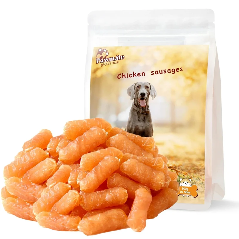Pawmate Saucisses Poulet pour Chiens — Friandises Molles, Faible Gras, 10,6 oz