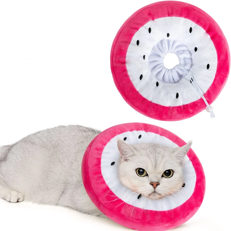 ANWA Collier conique ajustable pour chat – Collier donut doux pour récupération