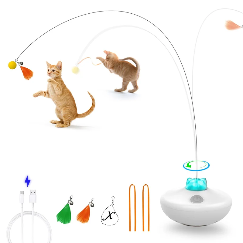 Oxawo Jouet Chat Interactif Toupie – Rechargeable pour Chats d'Intérieur