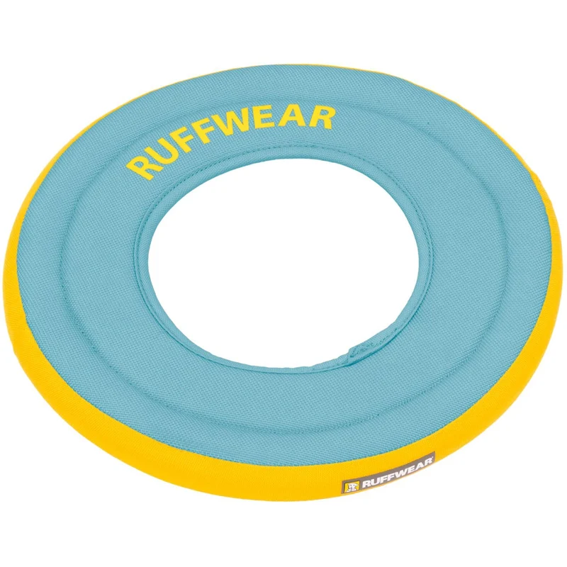 Ruffwear Hydro Plane – Disque-Volant en Mousse Doux, Flotte sur Eau et Neige, Bleu Biolumin, 9 po, Taille Moyenne