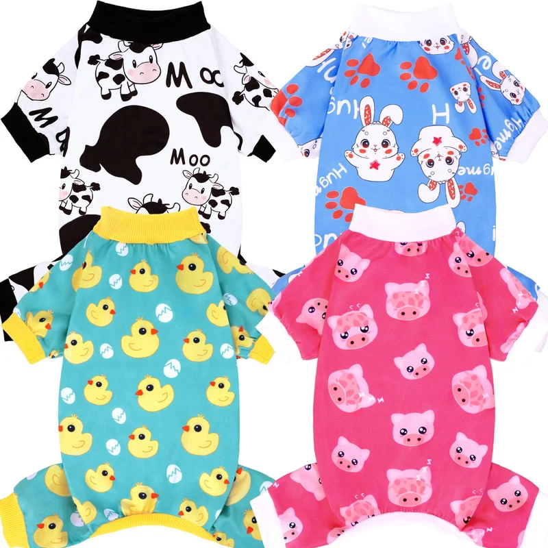 XPUDAC – Pyjamas 4 pièces pour petits chiens et chats | Vêtements confortables