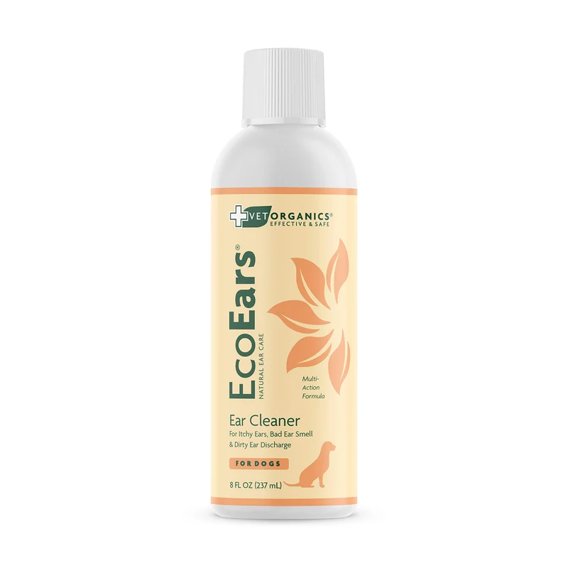 EcoEars Vet Organics - Nettoyant d’oreilles pour chien – Formule naturelle multi-action (8 fl oz)