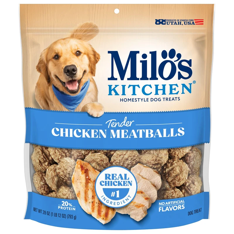 Boulettes de poulet Milo's Kitchen pour chien – friandises 28 oz