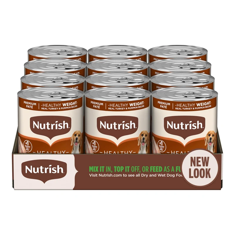 Nutrish Rachael Ray Weight Management – Pâté humide Dinde & Citrouille, 13 oz, Lot de 12