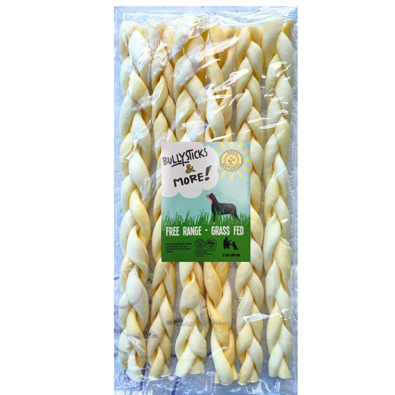 BULLYSTICKS & MORE – Brais de joue de bœuf pour chiens (10-12 po, lot de 6) – Friandise premium et naturelle