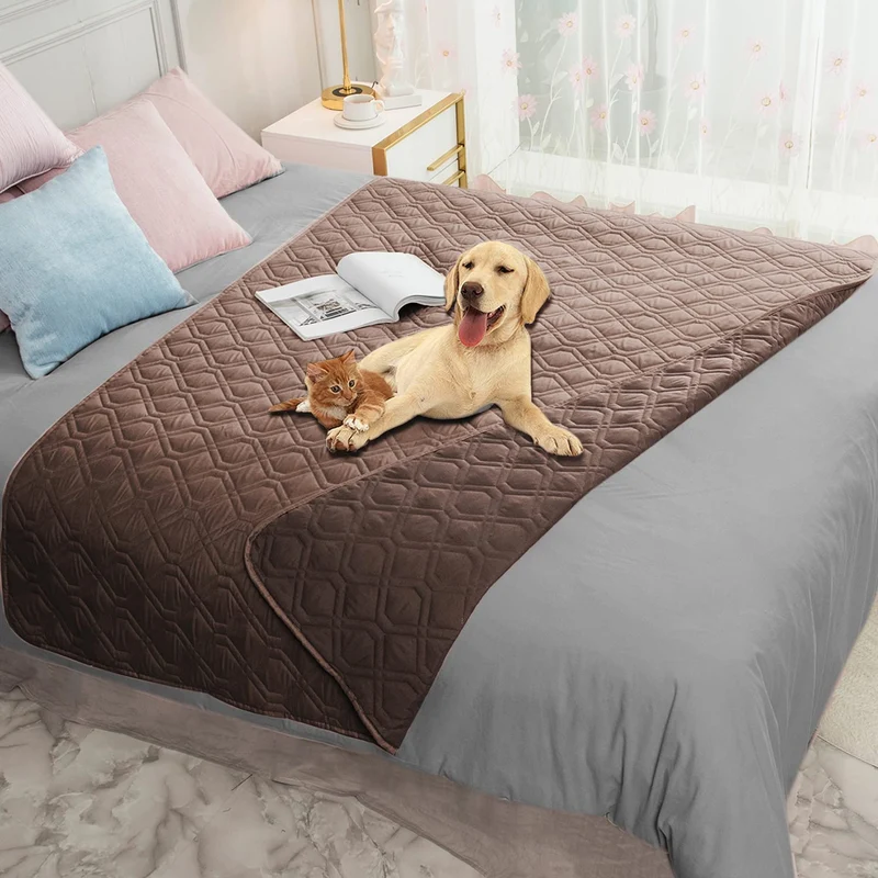 Ameritex – Couverture Impermeable Reversible pour Canapé et Lit – Protège-Meubles pour Chiens et Chats