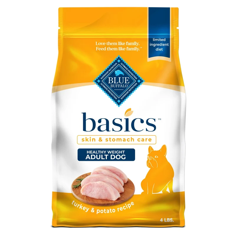 Blue Buffalo Basics Poids Sain – Dinde & Pomme de Terre, Croquettes pour Chien Adulte, 4 lb