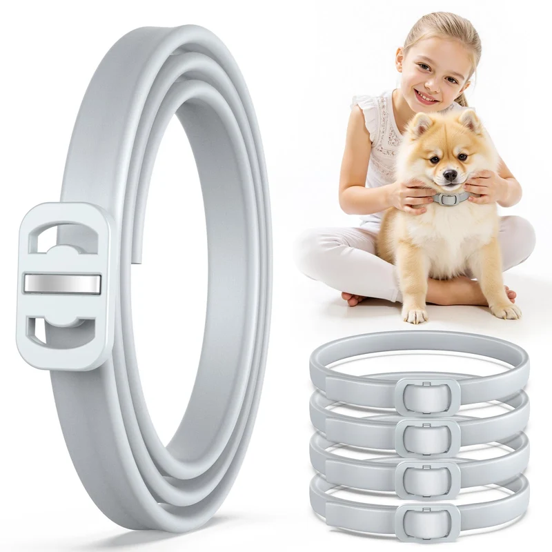 Allyeah Collier naturel pour chien – 4 packs, 8 mois, étanche et ajustable