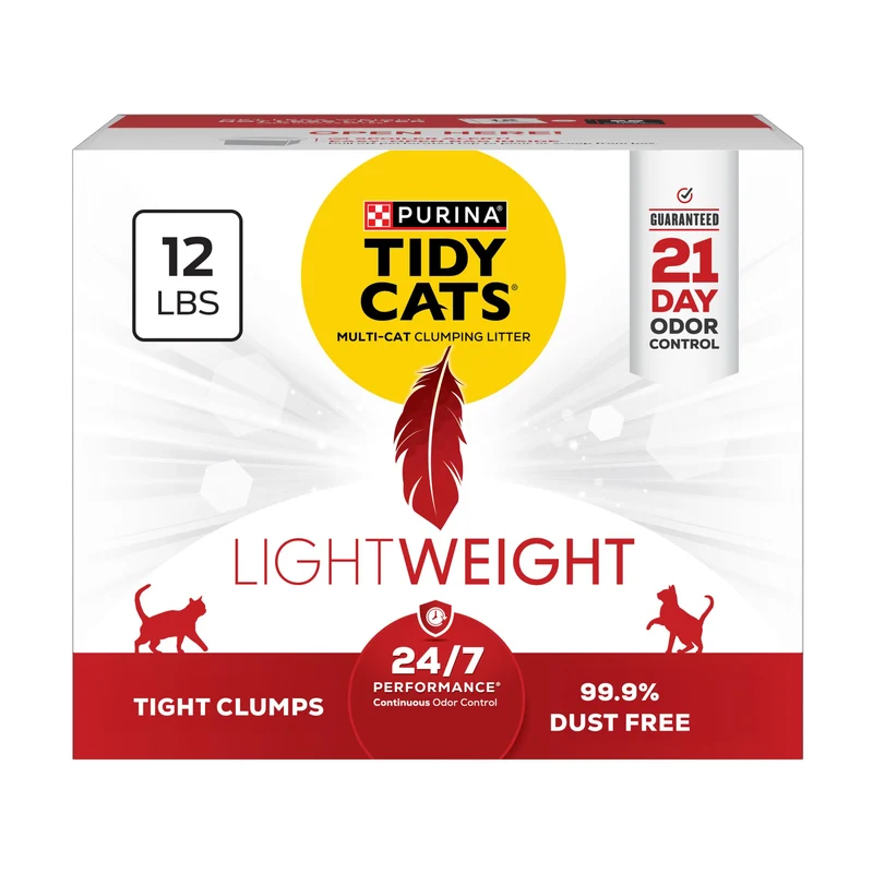Purina Tidy Cats Lightweight 24/7 Performance — Litière agglomérante légère pour plusieurs chats, faible poussière et contrôle des odeurs, 12 lb