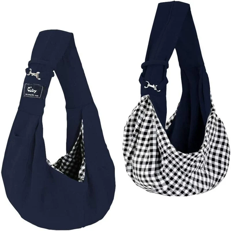 CUBY Sac porte-chien et chat mains libres – Design réversible et tissu doux