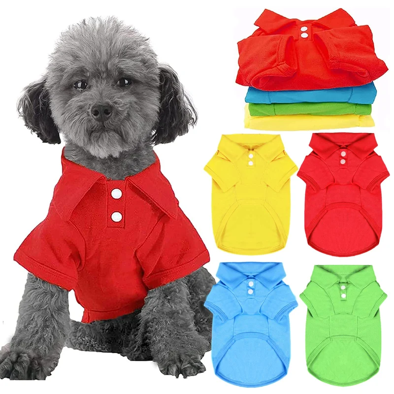 DOGGYZSTYLE – Lot de 4 T-Shirts Polo Respirants pour Petits Chiens et Chats