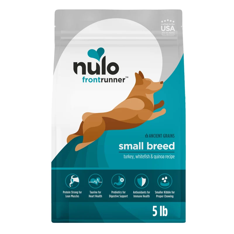 Nulo Frontrunner – Croquettes pour Petites Races – Dinde & Poisson Blanc, Quinoa | Probiotiques BC30, Taurine, Oméga-3 – 5 lb