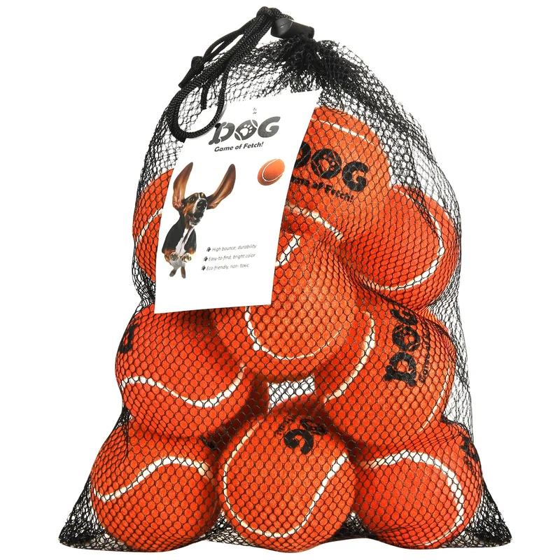 AMA SPORT Balles Tennis pour Chiens – Lot de 12, Orange, 2-5-pouces, Flottantes, Entraînement Quotidien