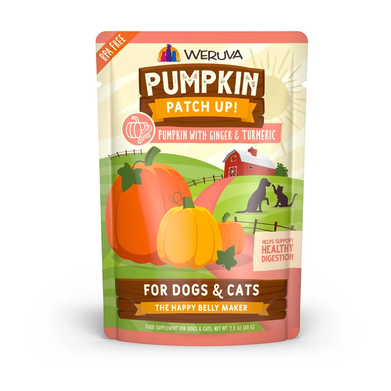 Weruva Pumpkin Patch Up! Citrouille avec Gingembre et Curcuma – Pour Chiens et Chats, Sachets 2,8 oz (12 paquets)