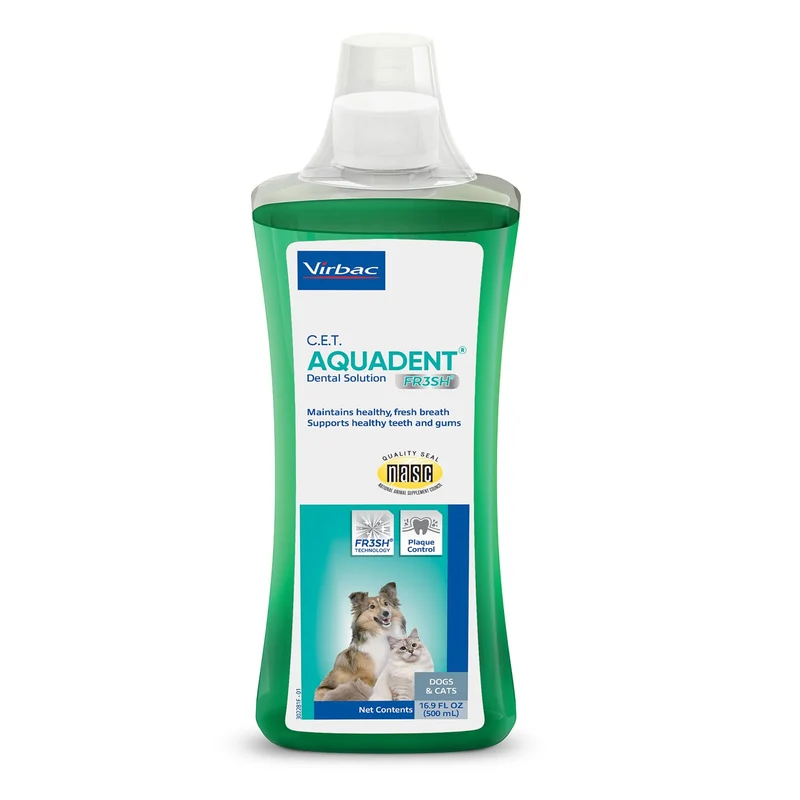 Virbac C.E.T. AQUADENT FR3SH – Solution Dentaire (500 ml) pour Chiens et Chats | Haleine Fraîche & Santé Dentaire