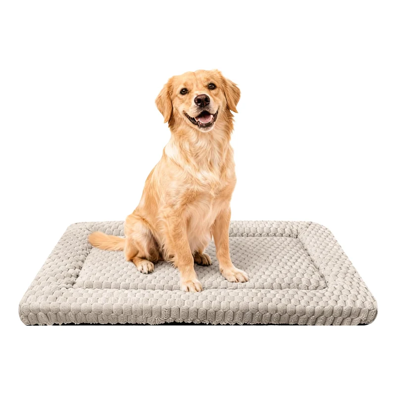 SUNSHE Tapis-lit Chien Réversible Ultra-Doux – Lavable en Machine, 30 x 20 po, Gris Clair