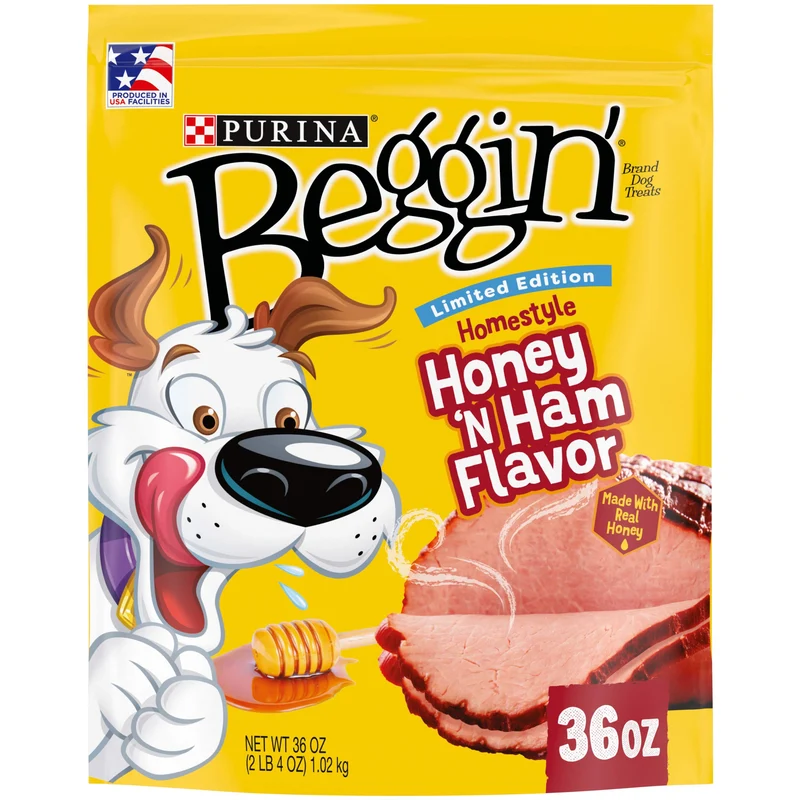 Purina Beggin’ – Friandises Homestyle Honey N’ Ham pour chien adulte, édition limitée, sachet 36 oz