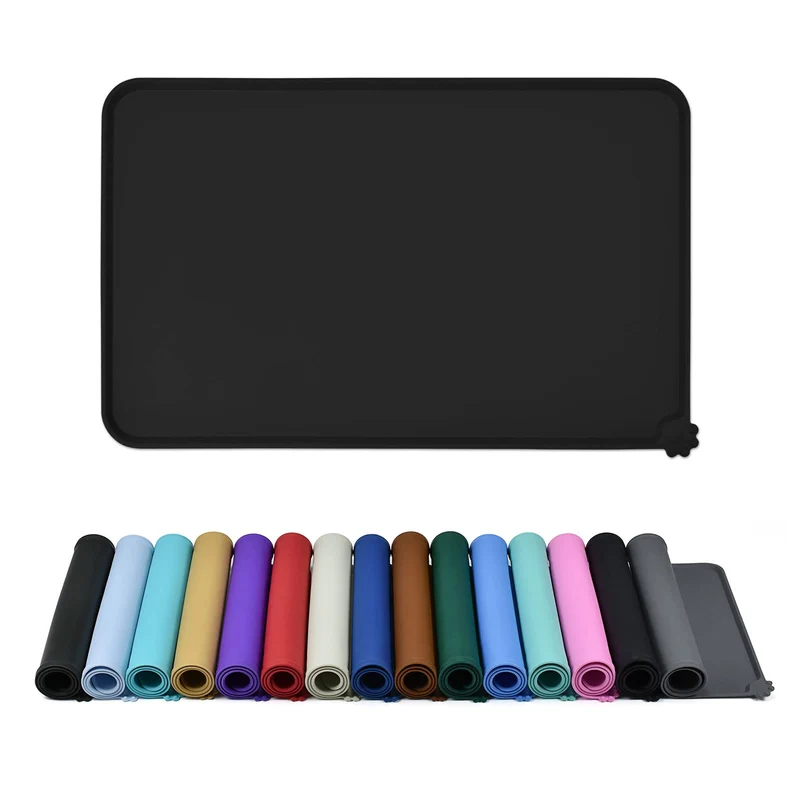 Tapis d’alimentation étanche Reopet — Silicone sans BPA, bords hauts et anti-glisse