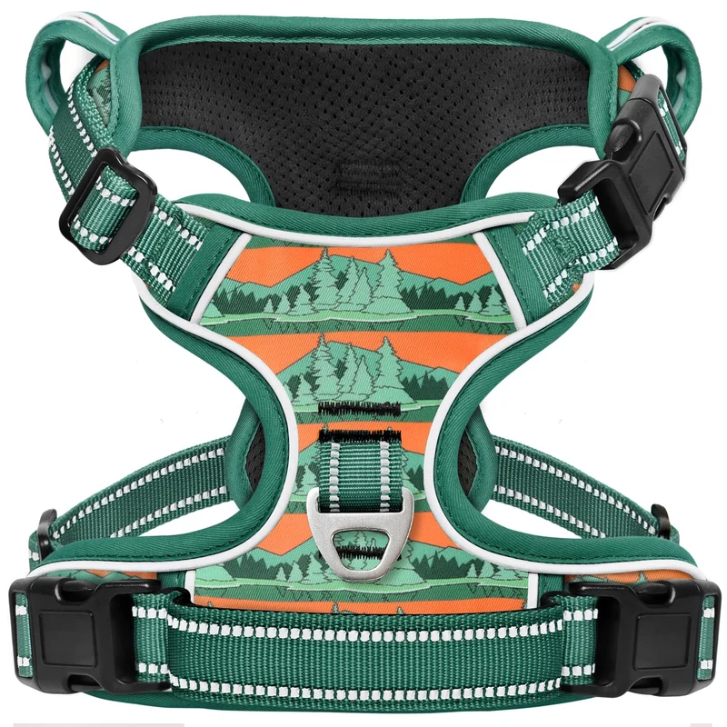 Harnais Timos Sans Tir pour Chien – Taille Moyenne, Boucles Rapides, Réfléchissant, Rembourrage Doux