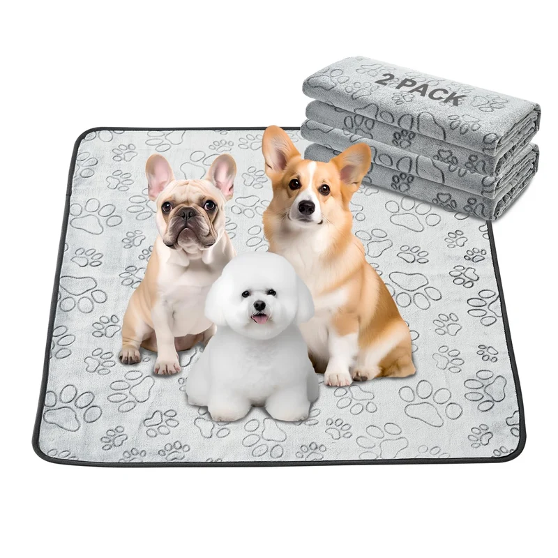 Tapis réutilisables Qeils pour chiot et chien – 2 pièces, 36 x 41 cm, imperméables et antidérapants