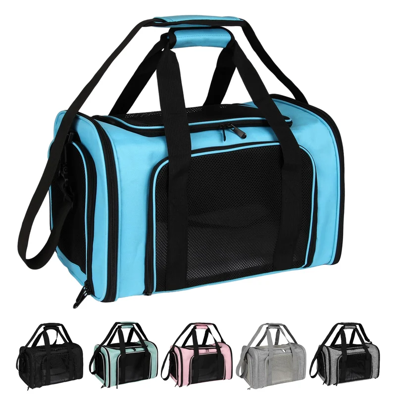 Top Tasta Transporteur Chien et Chat – Cabine Douce Bleue, Tailles Moyen et Large, Approuvé pour Avion